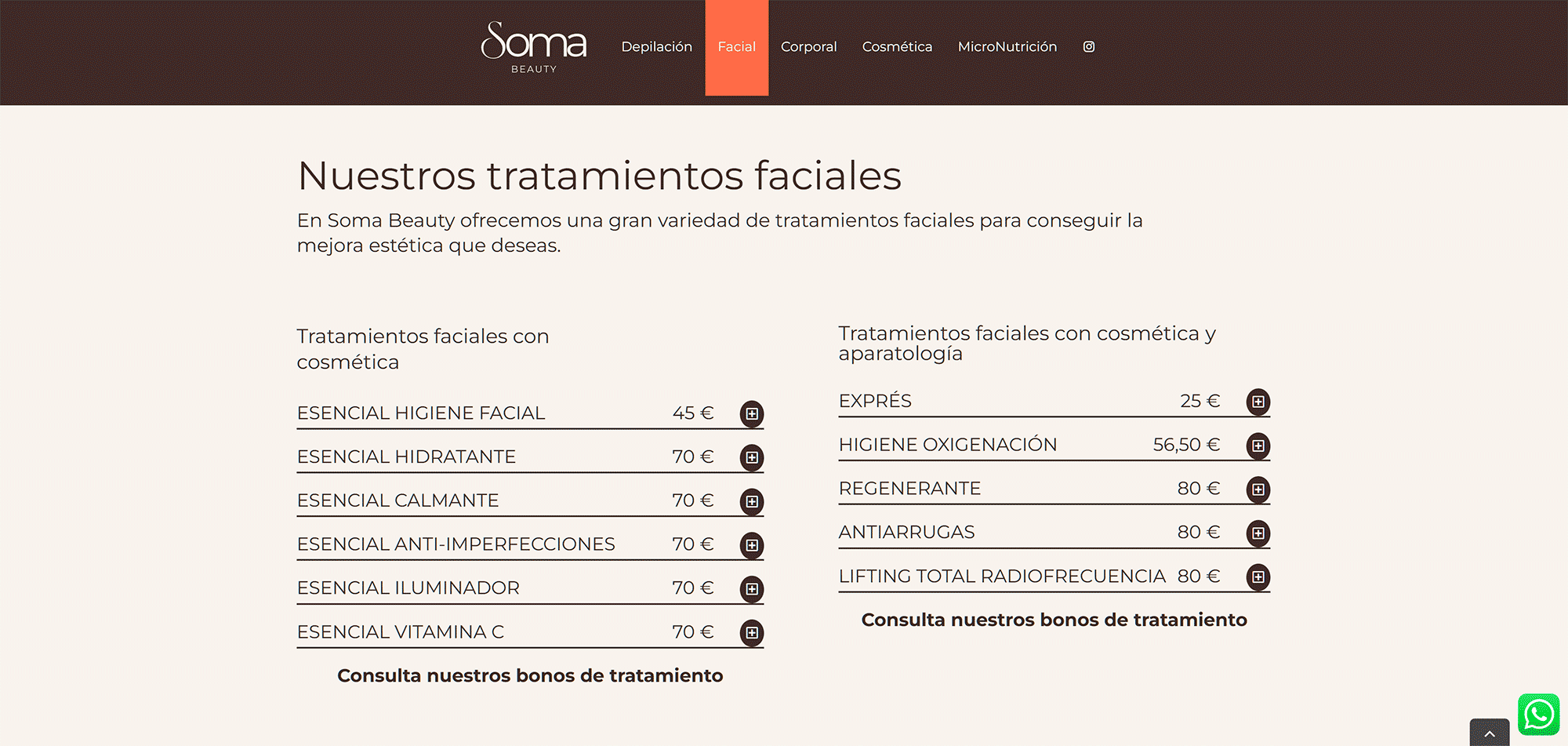 Web responsive de centro de estética optimizada para SEO local