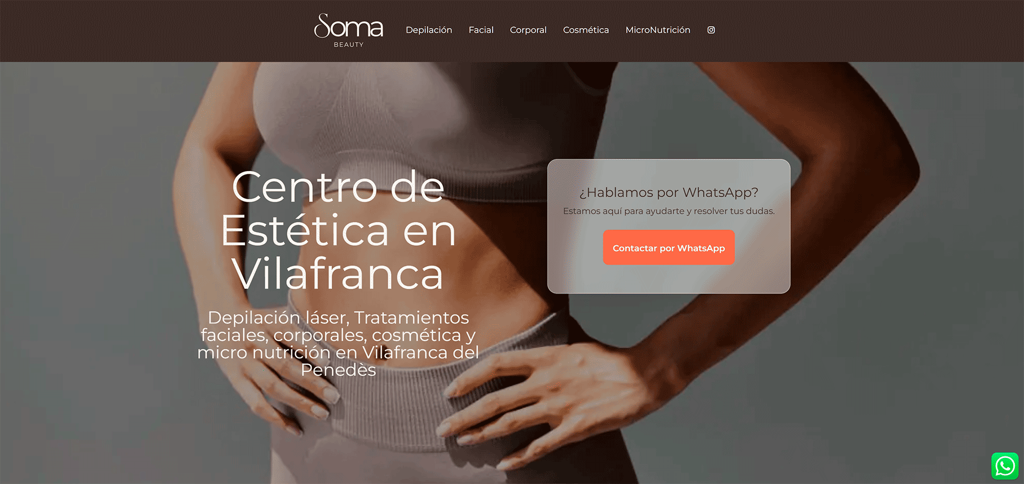 Diseño web para Soma Beauty: centro de estética en Vilafranca del Penedès